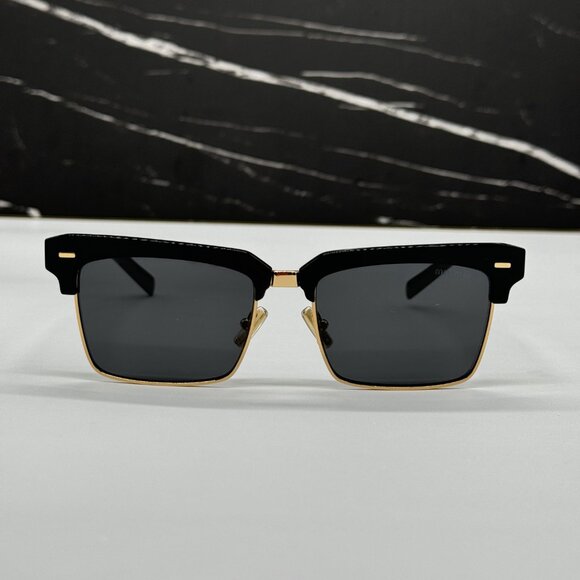 NEW MIU MIU MU10ZS 1AB5S0 WOMEN MIU MIU BLACK GOLD SUNGLASSES MU 10ZS 1AB5S0 - Picture 3 of 13